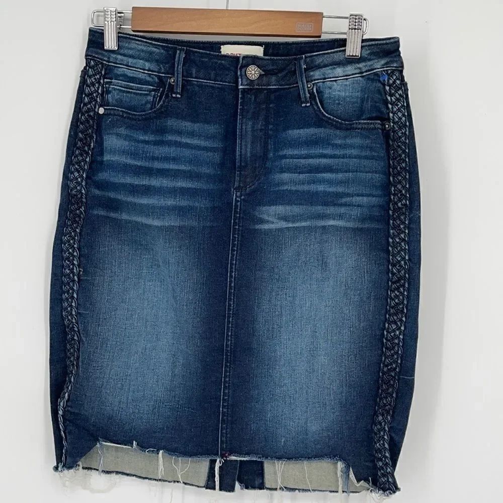 Driftwood Skyler braided denim pencil skirt
